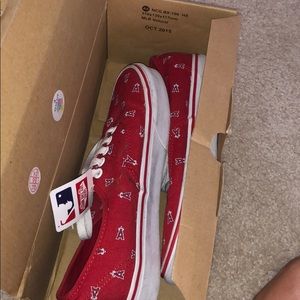 Anaheim angels red low top vans sneaker size 6.5y